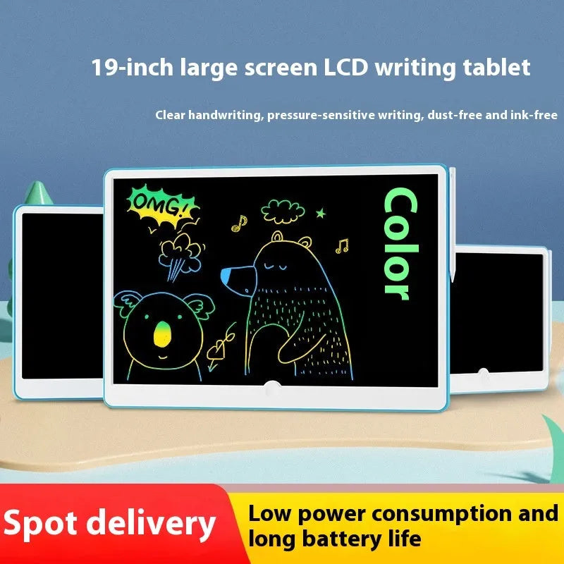 19-inch LCD writing tablet drawing board with stylus pen in blue and white colour option