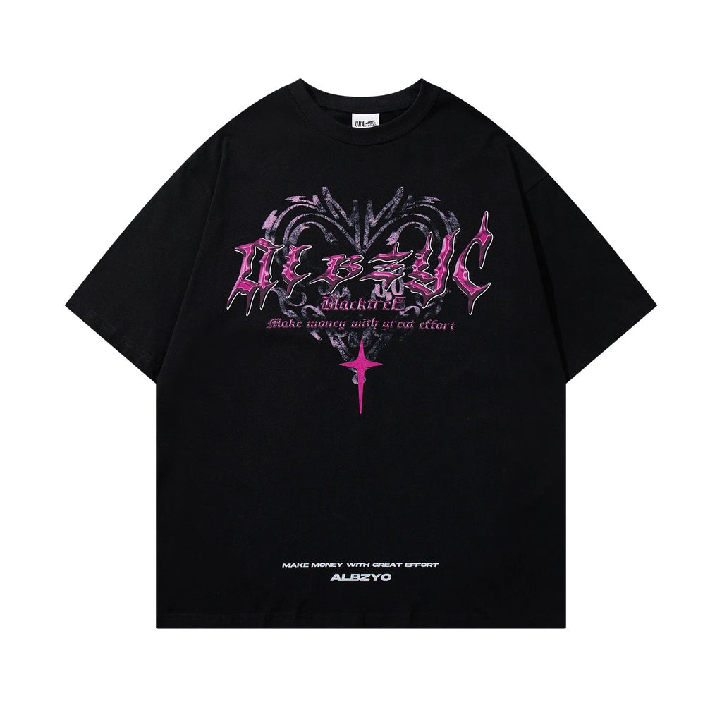 Men's printed cotton T-shirt in loose fit with fashion pattern design