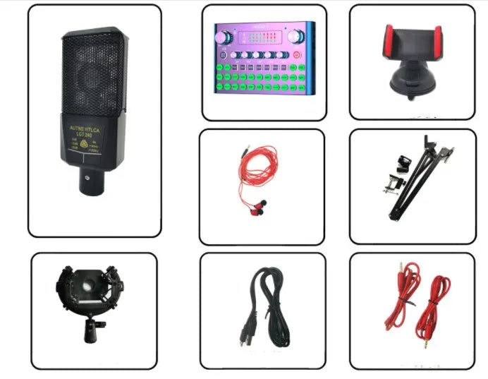 F007plus USB sound card with integrated condenser microphone on adjustable bracket