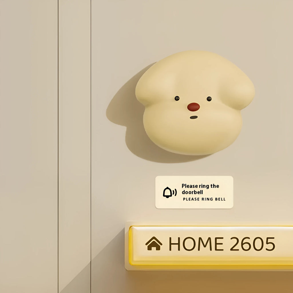 Wireless plug-in doorbell with chime receiver in milky yellow and white colour options