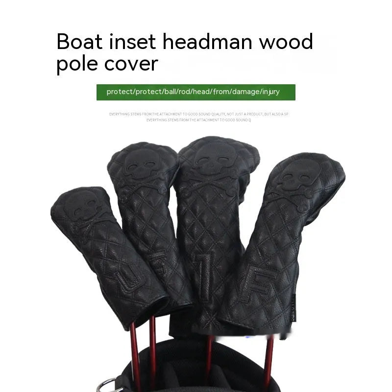 Black and white golf wooden pole waterproof protective cover for club organisation