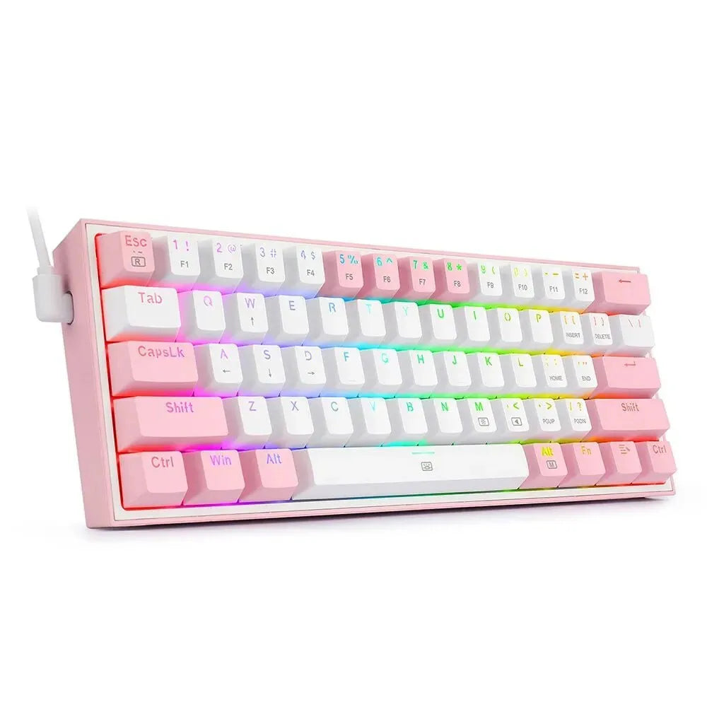 K617 RGB mechanical keyboard with dual keycap sets in white pink colour option