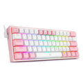 K617 RGB mechanical keyboard with dual keycap sets in white pink colour option