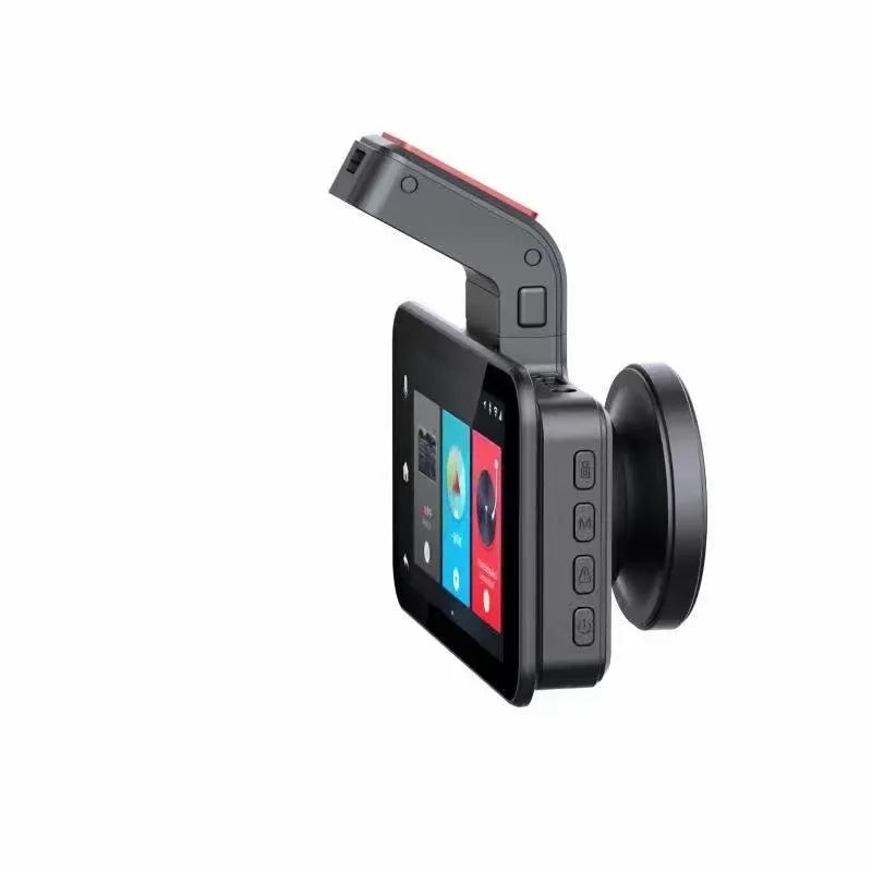 3-inch HD car DVR dashboard camera with double lens for front and rear recording, showing screen and button controls
