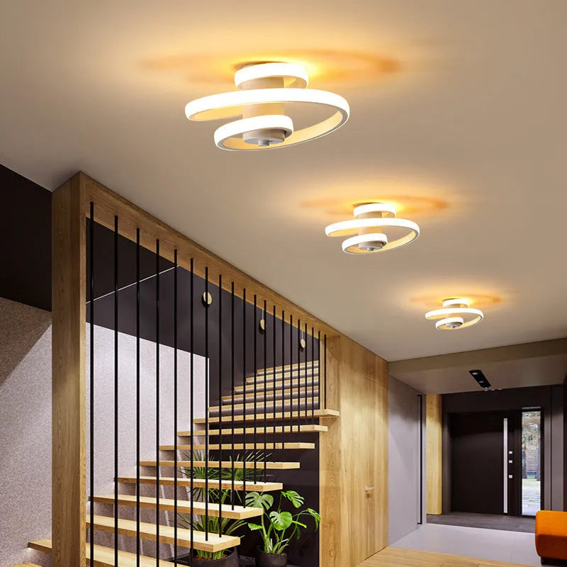 Modern white silicone LED corridor ceiling light for hallways and entrances