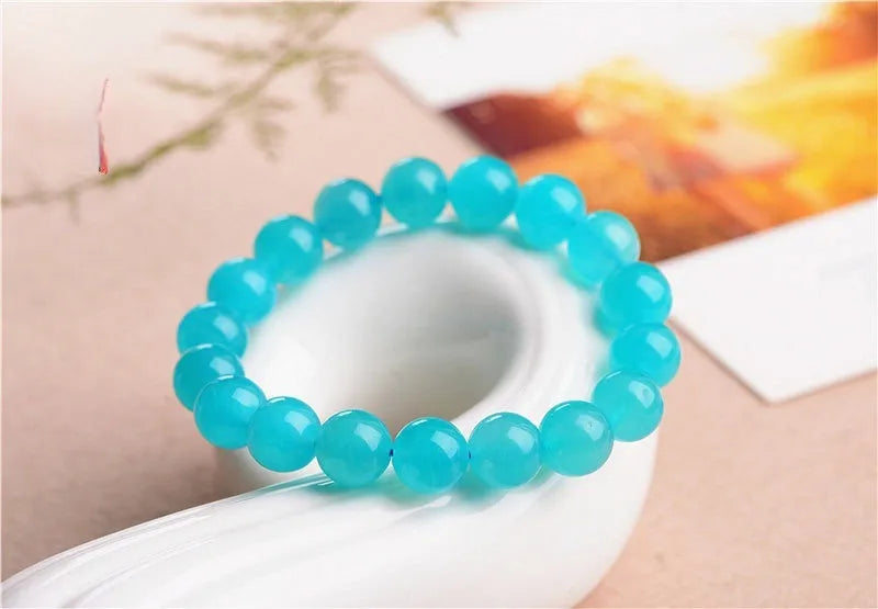 Polished Amazonite natural stone beads in blue-green colours with different size options for jewellery making
