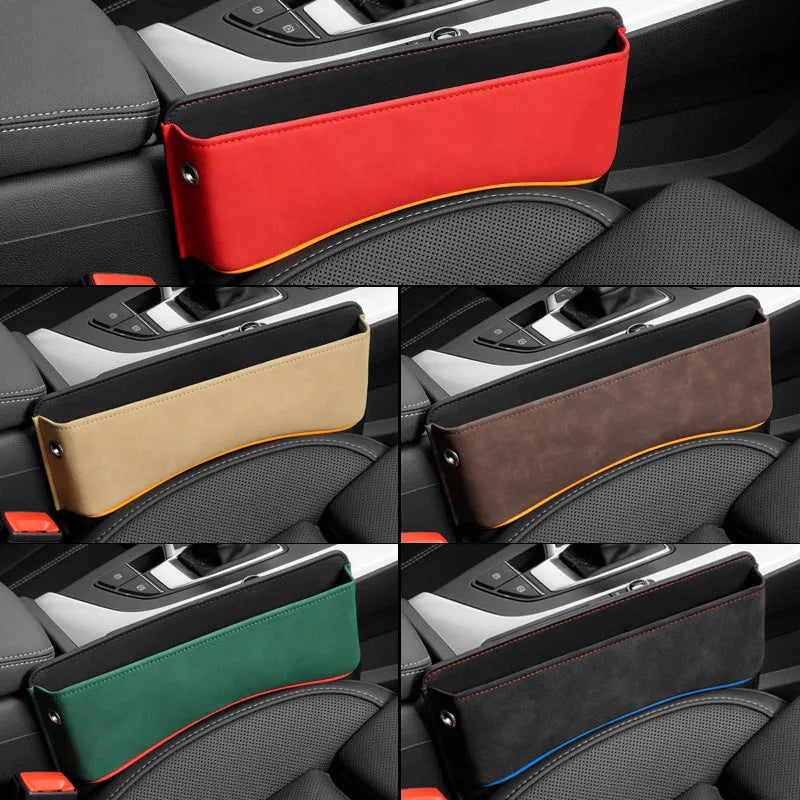 Leather car seat storage box in suede colour with waterproof pressure resistant design