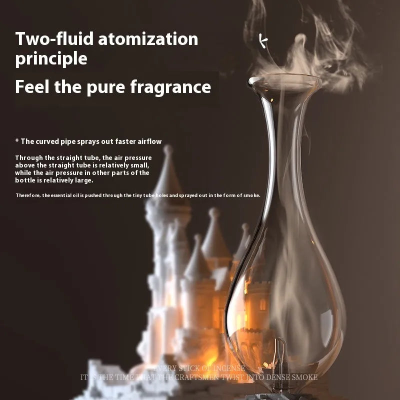 White medieval castle design aromatherapy machine with cold fragrance diffusion and ambient lighting