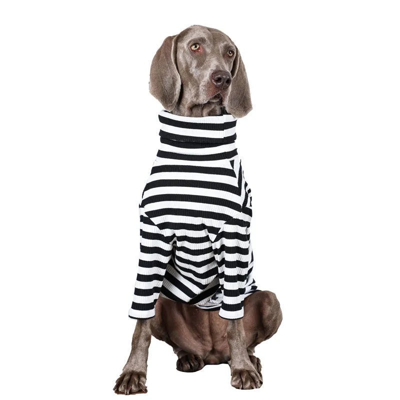 Black and white thin polyester vest for large dogs as inner layer clothing
