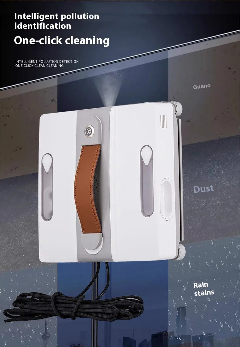 White intelligent window cleaning robot with 220mm dimensions for high-rise electric cleaning