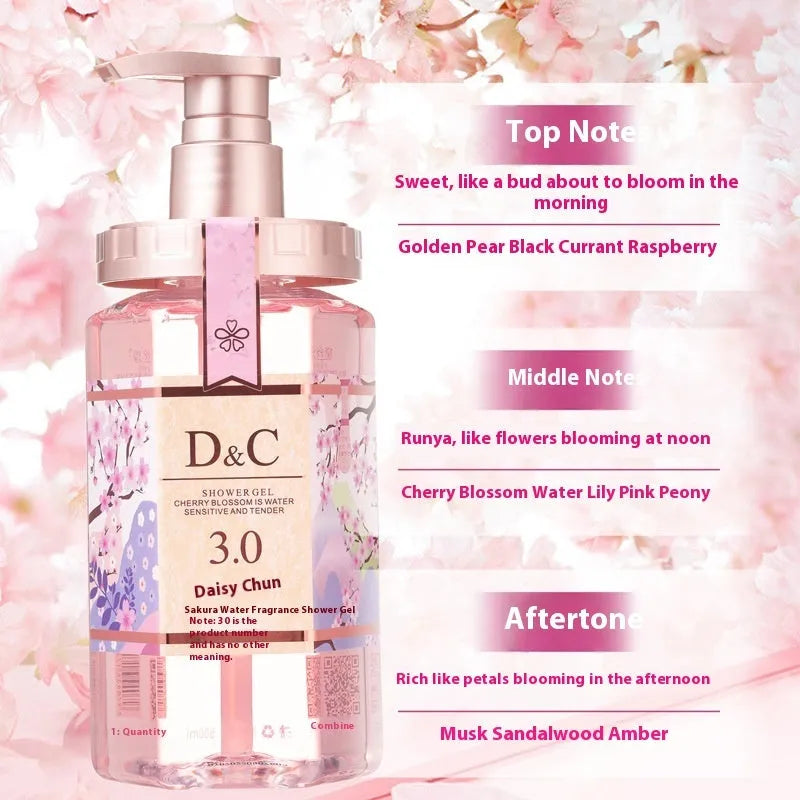 Sakura blossom shampoo conditioner shower gel set three 500ml bottles