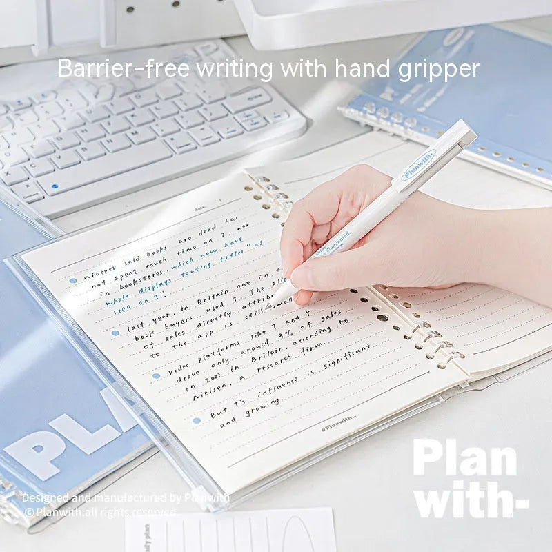 White and blue A5 PVC plastic covers for spiral-bound notebooks