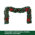 PVC Christmas rattan decorative cane with pine cone bow arrangement in European style design