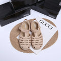 Vintage weave Roman sandals with a buckle strap and hollow-out design in matte black.