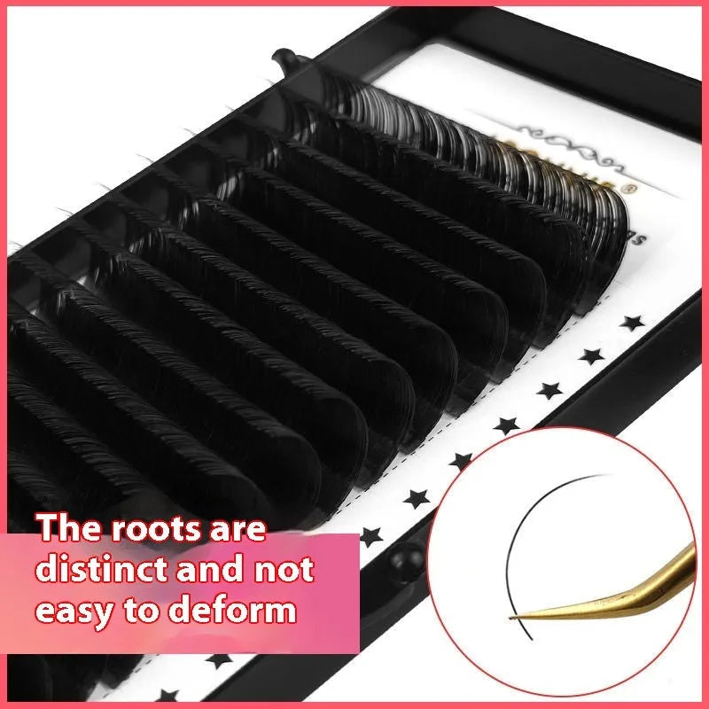 16-row false eyelashes with dense mink hair strands showing length options from 8mm to 18mm
