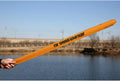 Brown cotton telescopic fishing rod storage bag showing retractable design for rods up to 150cm