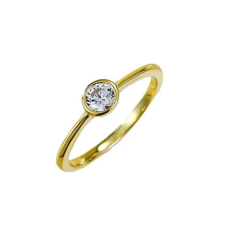 Minimalist silver crown ring with linear detailing in gold or platinum finish