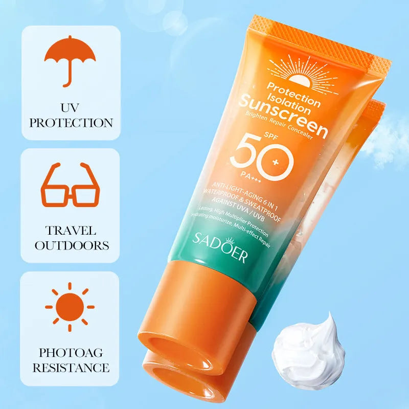 Double tube multi-effect repair isolation sunscreen 50g universal skin type