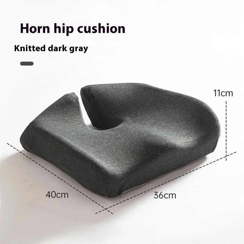 Memory foam office chair cushion measuring 36x40x11cm in dark grey, light grey, or mesh black colour options