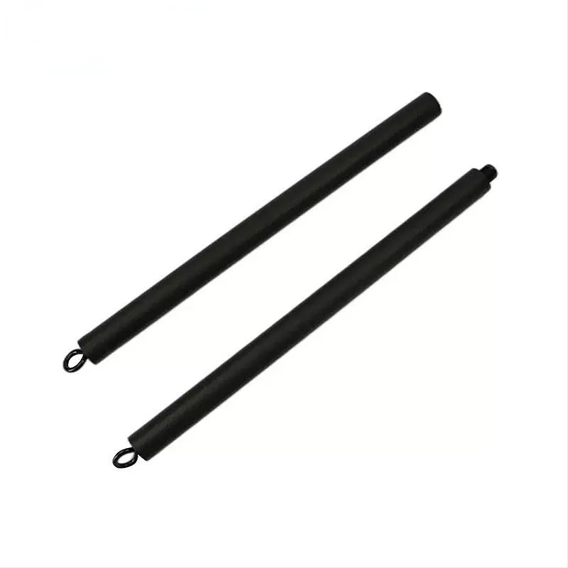 Two-segment push-and-pull fitness resistance rod with pulling rope mechanism for training exercises