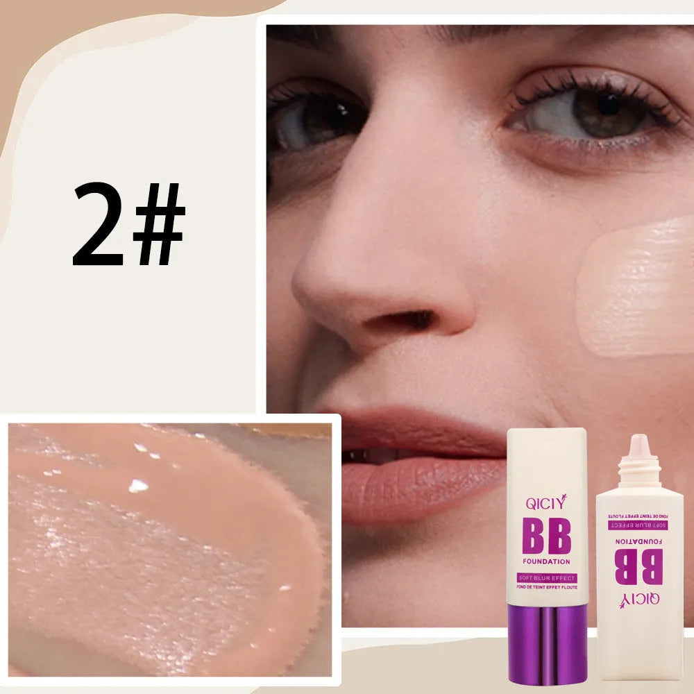 Feeding bottle dispenser for brightening BB cream liquid foundation in 10 shade options.