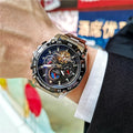Men's automatic mechanical watch with stainless steel case and mineral glass
