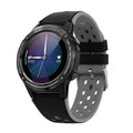 Outdoor sports smart watch with 1.3-inch touchscreen on a silicone wristband in blue colour.