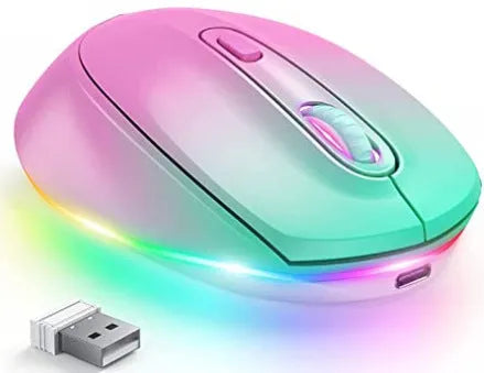 24g rechargeable wireless mouse showing ergonomic design and compact 108x64x32mm dimensions with USB connector