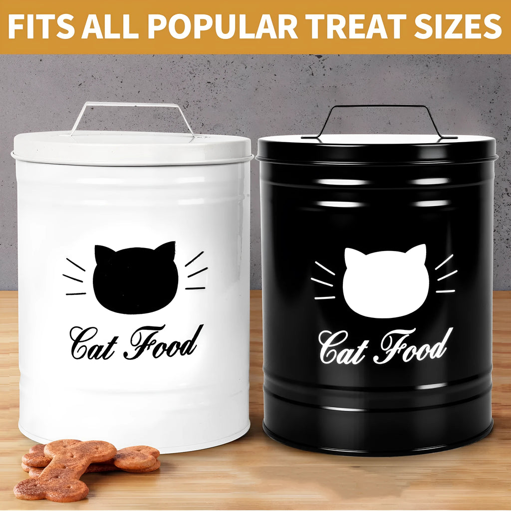 Round black iron sheet storage can with lid, a moisture-proof container for pantry goods.