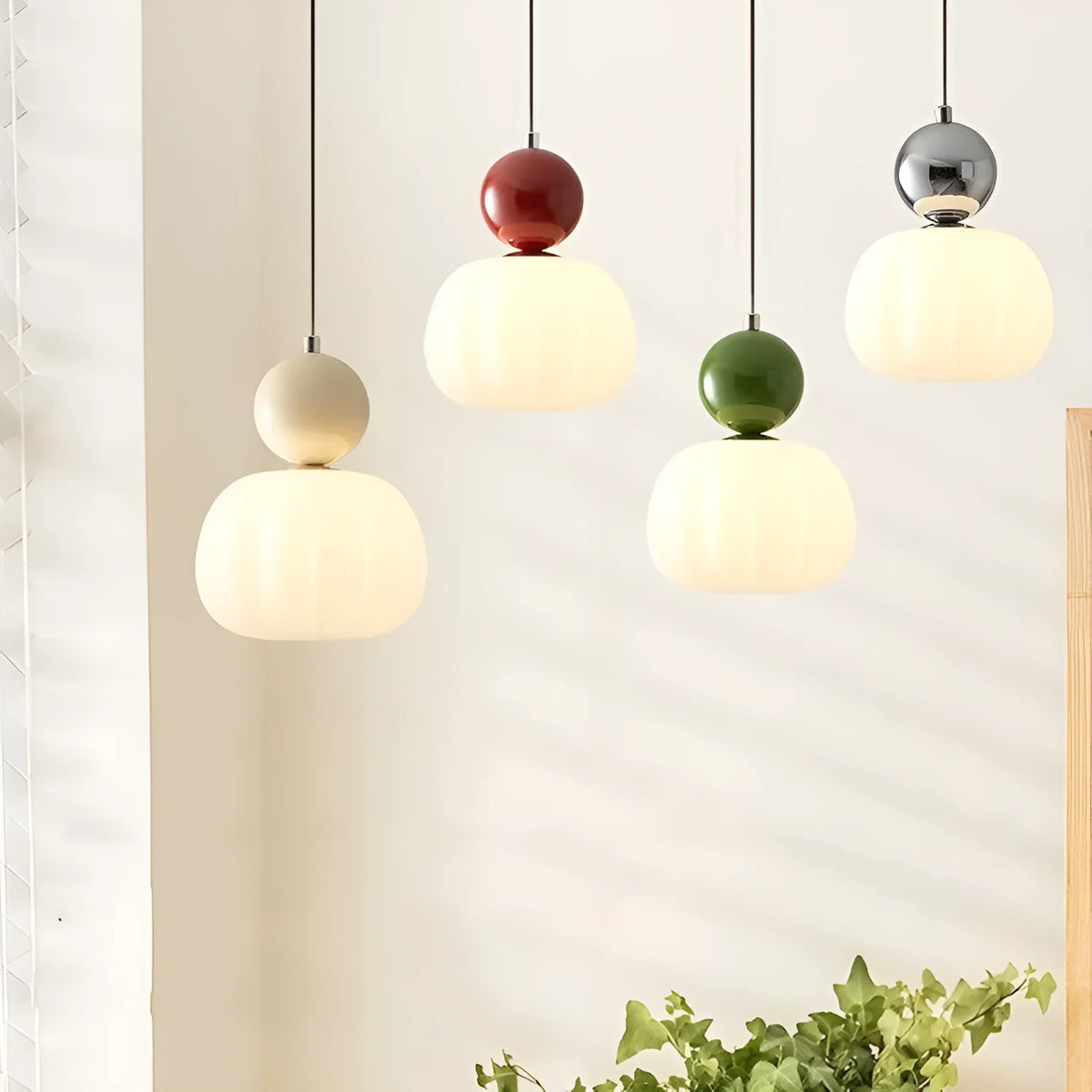 Nordic style pumpkin-shaped alloy chandelier for ceiling mounting in bedroom or dining room
