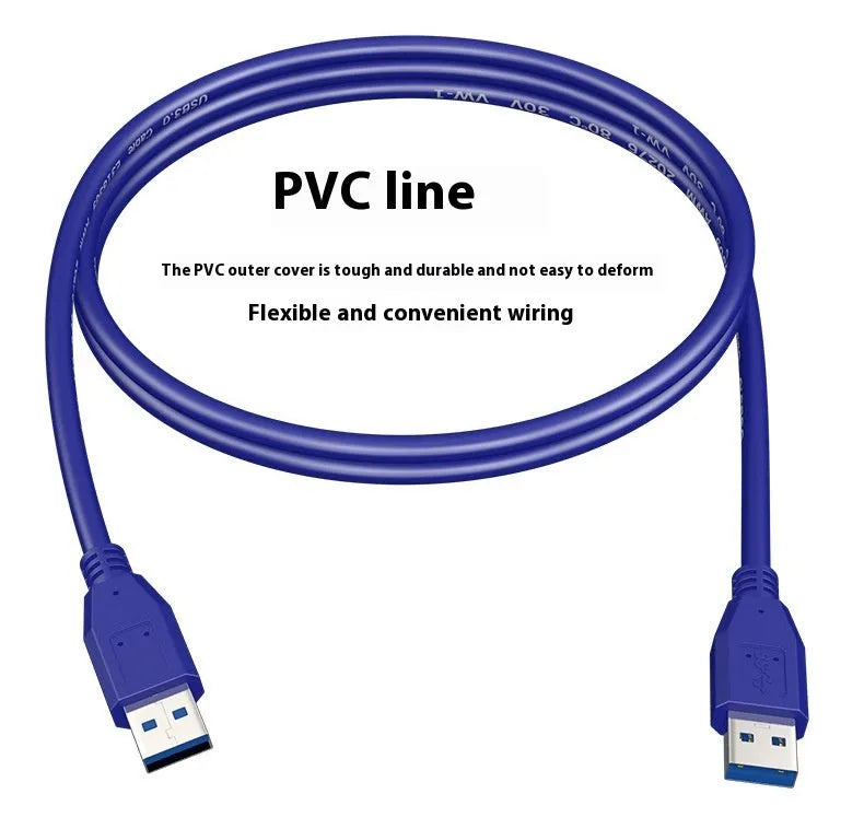 USB 3.0 data cable with nickel-plated connectors for external hard drive enclosures, shown with length options