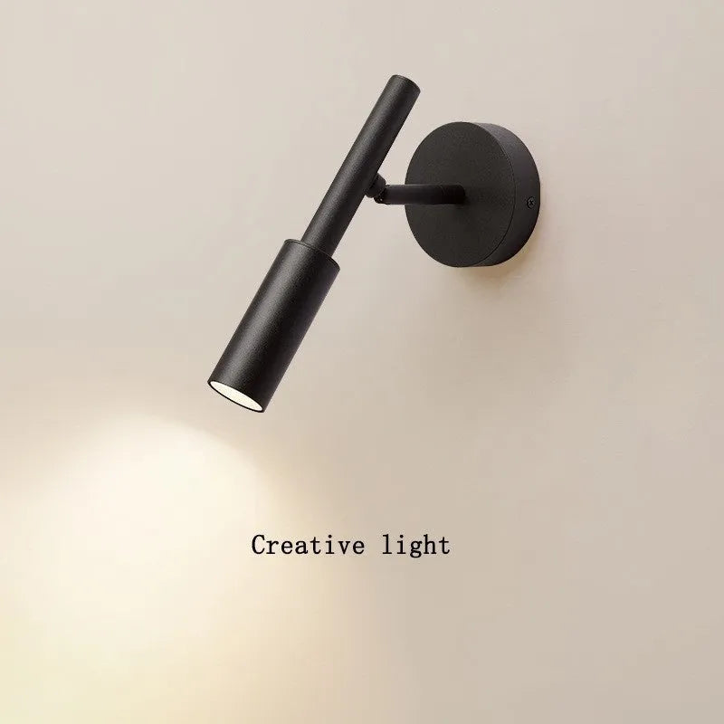 Modern wrought iron wall lamp with three colour temperature light source in black finish