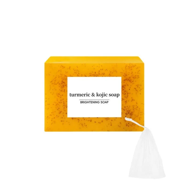 Turmeric Cleansing Mousse facial set with ginger soap, 30 pads, soap net and skincare pieces