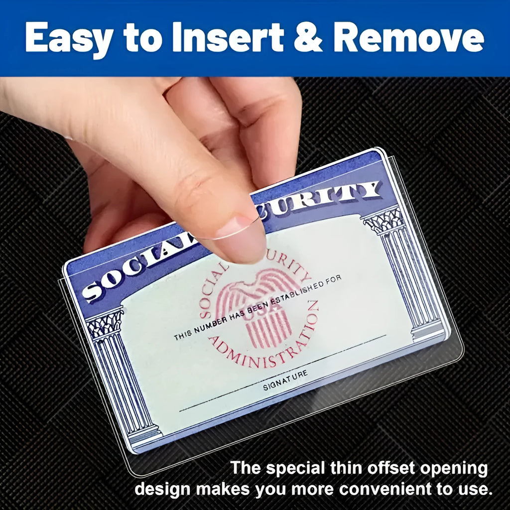 Clear PVC waterproof card holder for social security and student bus passes