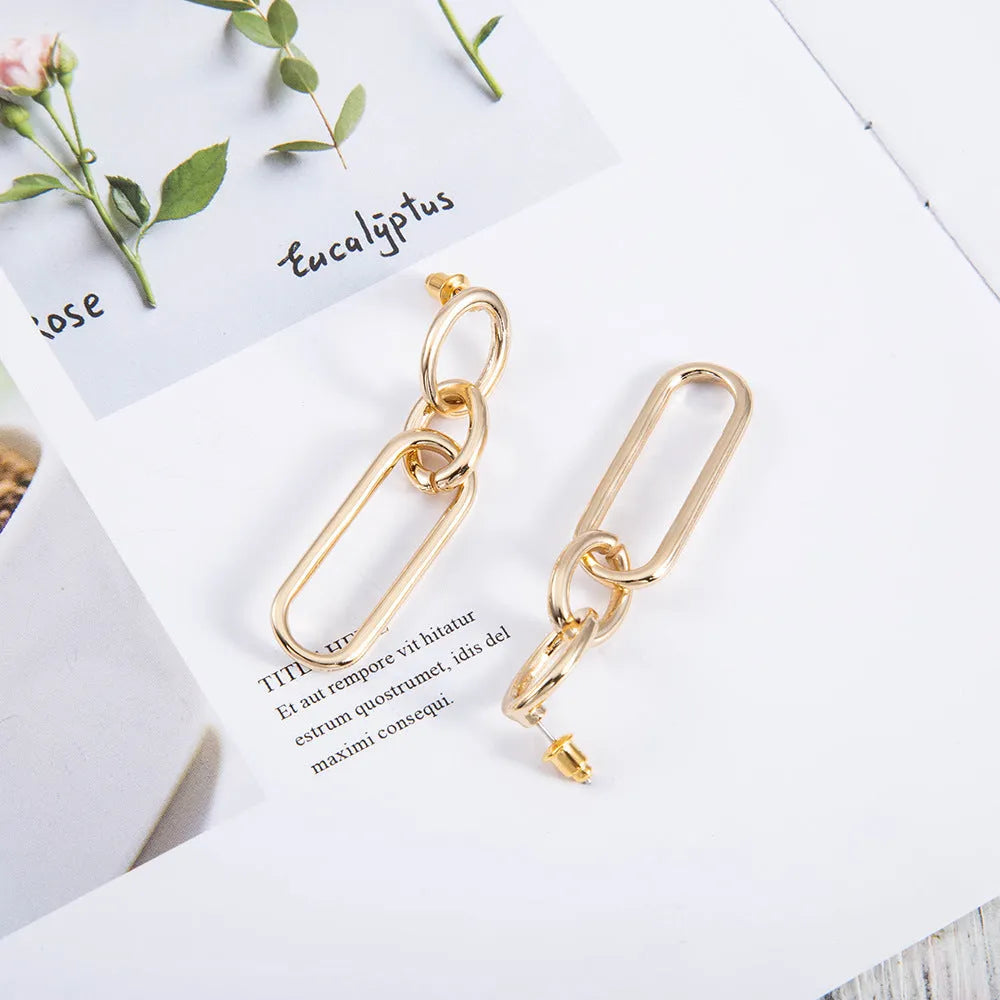 Sterling Silver Needle colour hoop earrings with geometry design showing ring and line elements