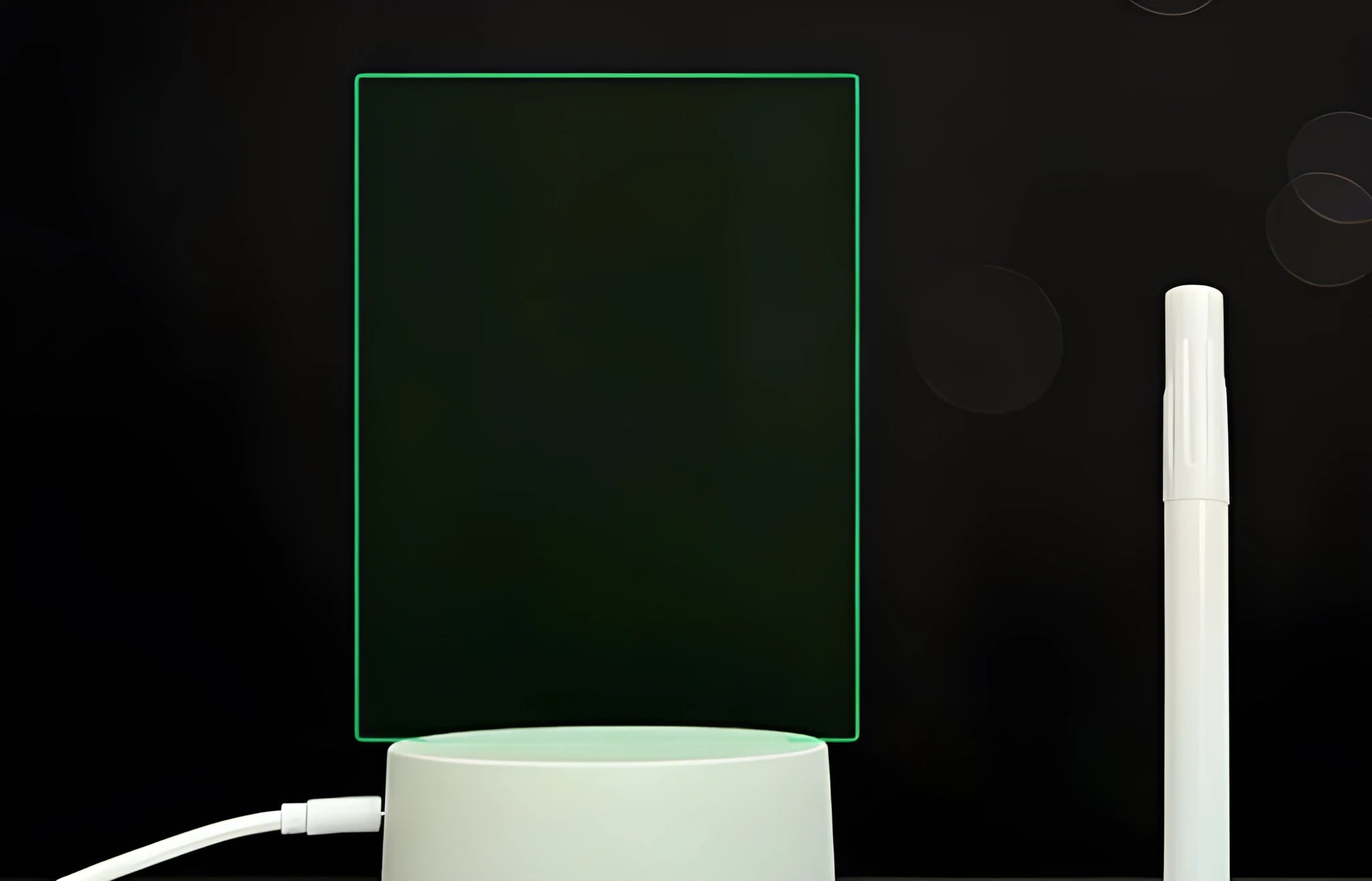 3D acrylic message board with LED lights showing handwritten message on illuminated surface
