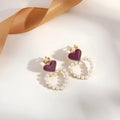 Geometric brass tassel clip-on earrings for women with no piercings, retro office style.