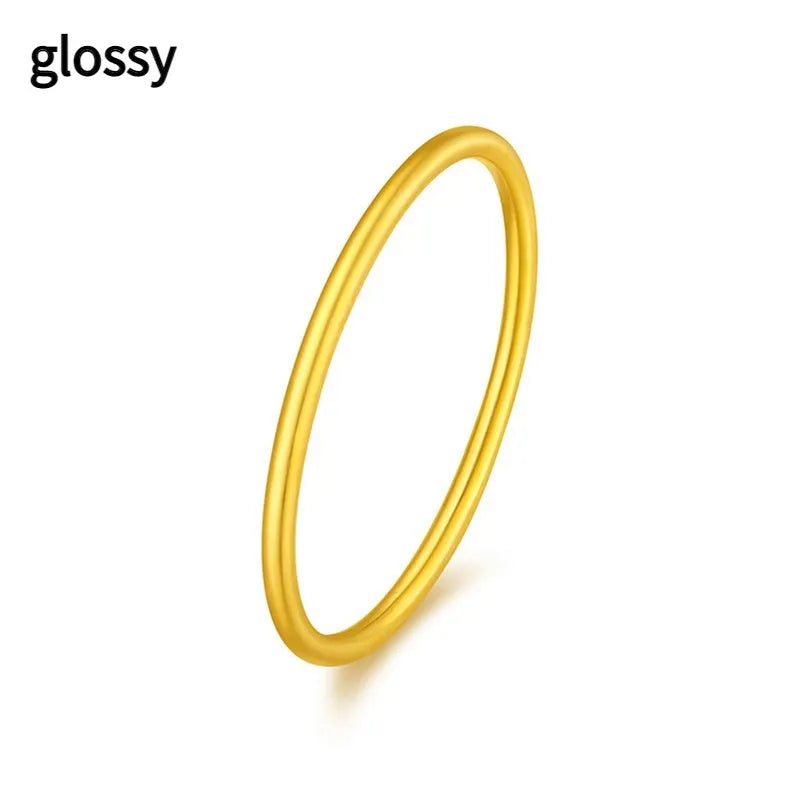 Brass gold plated women's simple bracelet ring in twist, matte and glossy finishes