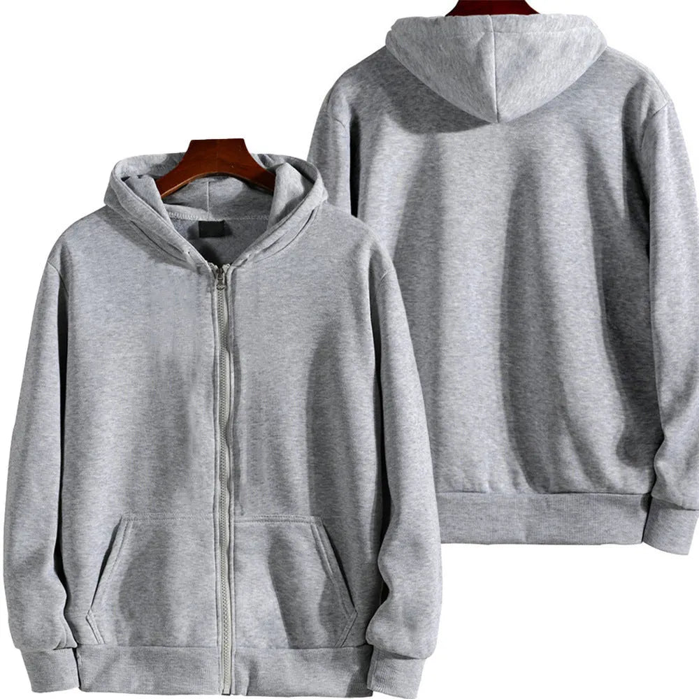Men's solid colour loose fit zipper jacket for sports wear in polyester spandex fabric
