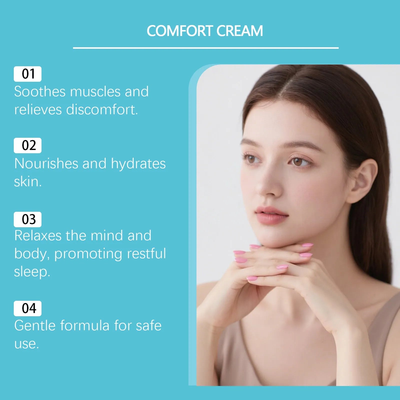 50g moisturising cream jar with hydrating formula containing Shanjinchehua and pyridoxine