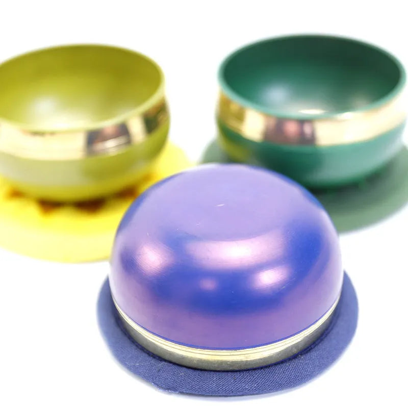 Handmade colourful Himalaya singing bowl percussion instrument, 7.8cm, for yoga and meditation.