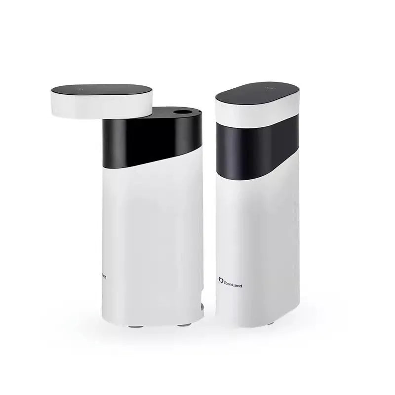 Small black or green desktop instant water dispenser with digital display and compact tank