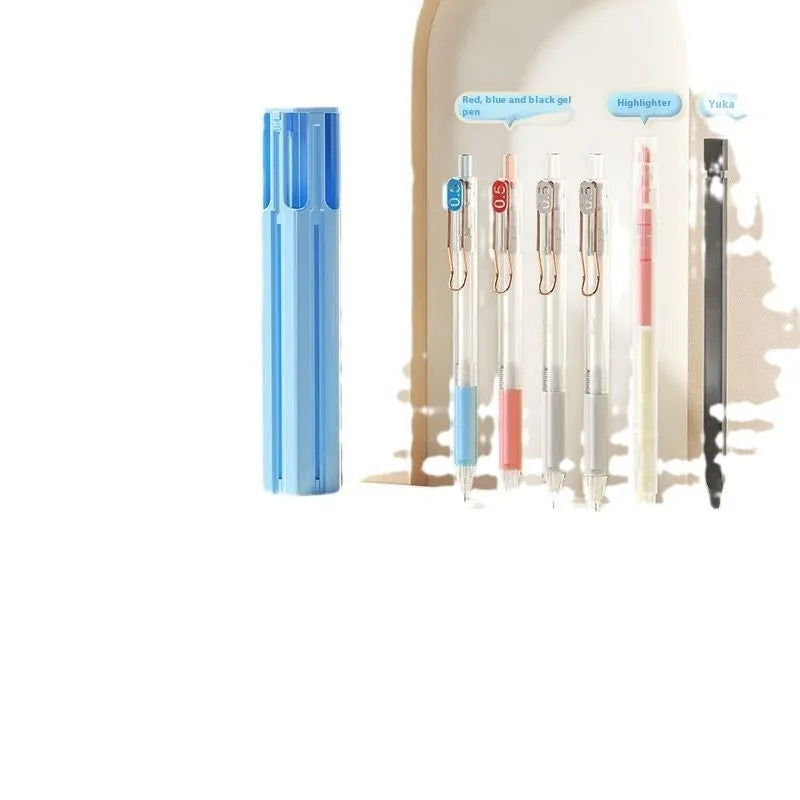 Plastic pressing pen and pencil storage case kit in choice of colours and set sizes