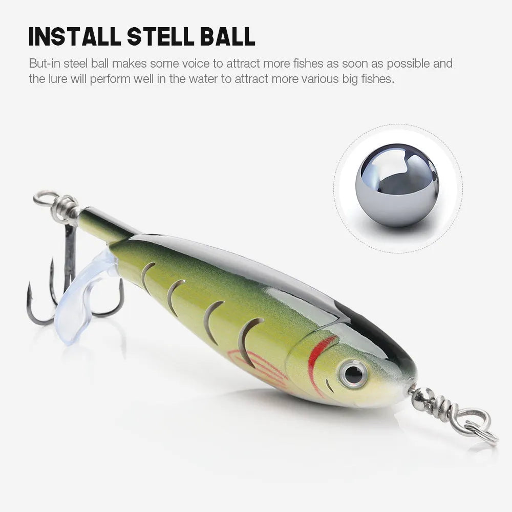 7.5 centimetre long bionic fishing lure in a selection of colours on a blue background.