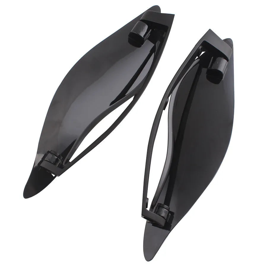 Harley Davidson motorcycle ABS windshield side wing kit in smoked or black