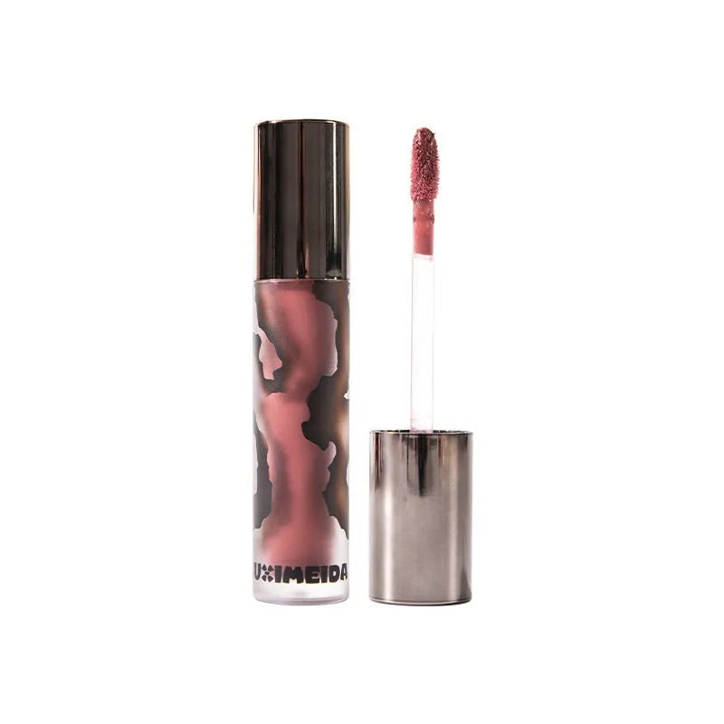 Lava Secret Matte Lip Mud Lipstick in 5 shades showing orange brown coffee, cool grey, cinnamon coffee, jujube red and smoked purple colours