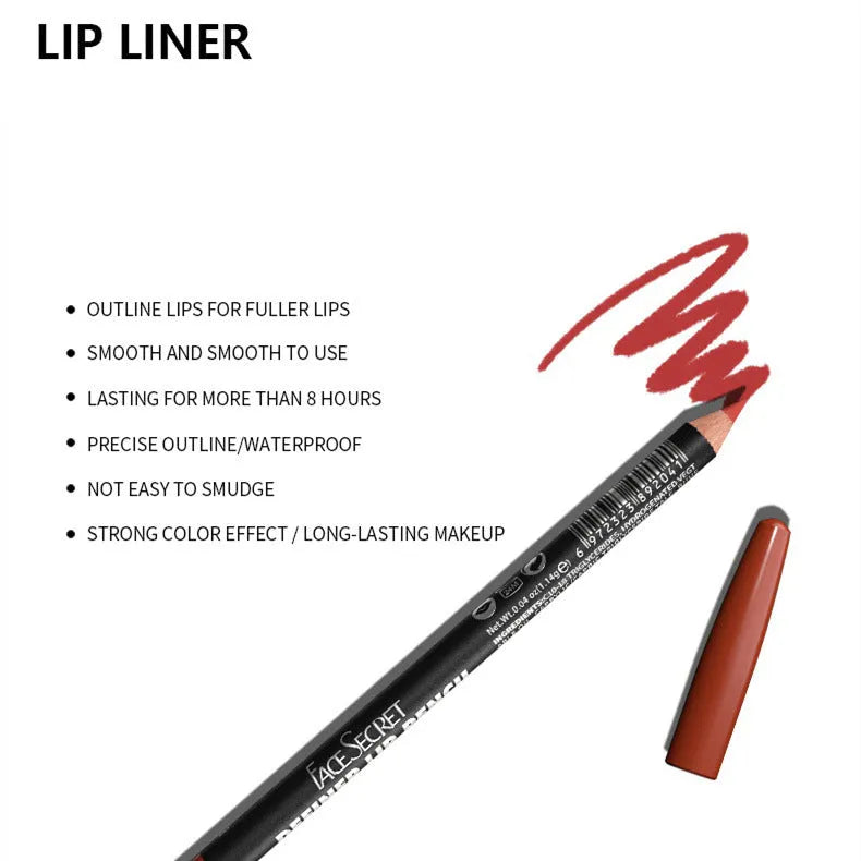Wood casing matte lip liner pencil in nude shade with 24-hour staying power