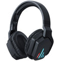 Luminous black wireless headphones with head-mounted design and noise reduction technology