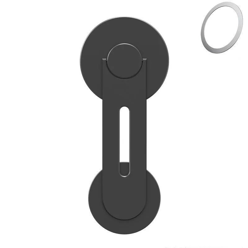 CNC aluminum magnetic phone holder for Tesla suspension screen in silver and black with 180 flip hinge