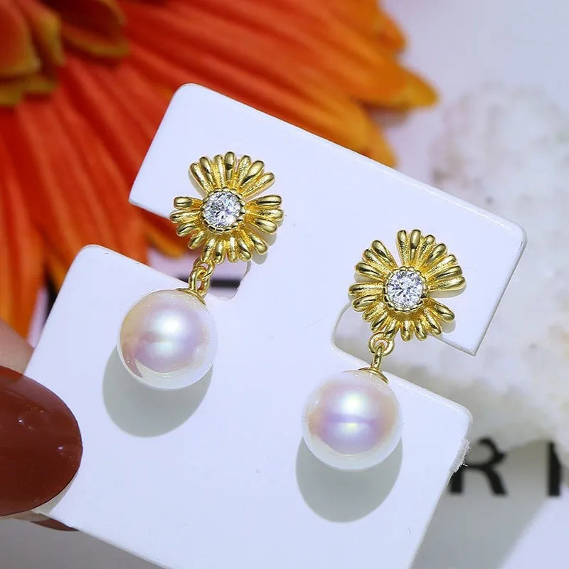 S925 sterling silver Baroque floral earring frames in silver and gold colour options